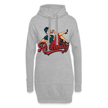 Rockabilly für immer Kirschen Frau 50er Geschenk - Hoodie-Kleid - Grau meliert - Vorne