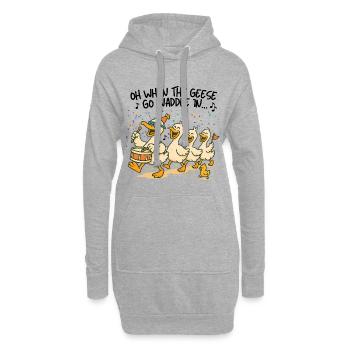 Oies marchantes de parade dandines - Sweat-shirt à capuche long Femme - gris chiné - Devant