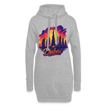 Dubaï Golfe Tiger City Émirats arabes unis Cadeau - Sweat-shirt à capuche long Femme - gris chiné - Devant