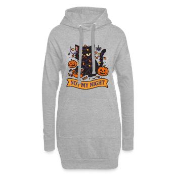 Guerre Moody Halloween Chat avec des citrouilles - Sweat-shirt à capuche long Femme - gris chiné - Devant