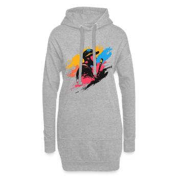 Künstlerischer Maler mit Farbklecks-Design - Hoodie-Kleid - Grau meliert - Vorne