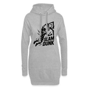 Basketball Slam Dunk Lancer Joueur Dunking Cadeau - Sweat-shirt à capuche long Femme - gris chiné - Devant