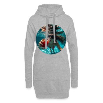 Malle Unterwasser Pool Party - Hoodie-Kleid - Grau meliert - Vorne