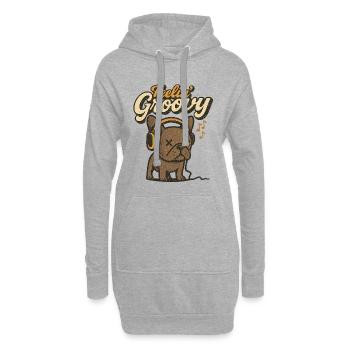 Bouledogue vintage Feelin' Groovy - Sweat-shirt à capuche long Femme - gris chiné - Devant