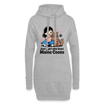 just a girl who loves maine coons - Hoodie-Kleid - Grau meliert - Vorne