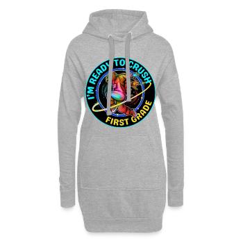 ICH BIN BEREIT, DIE ERSTE KLASSE ZU VERNICHTEN - Hoodie-Kleid - Grau meliert - Vorne