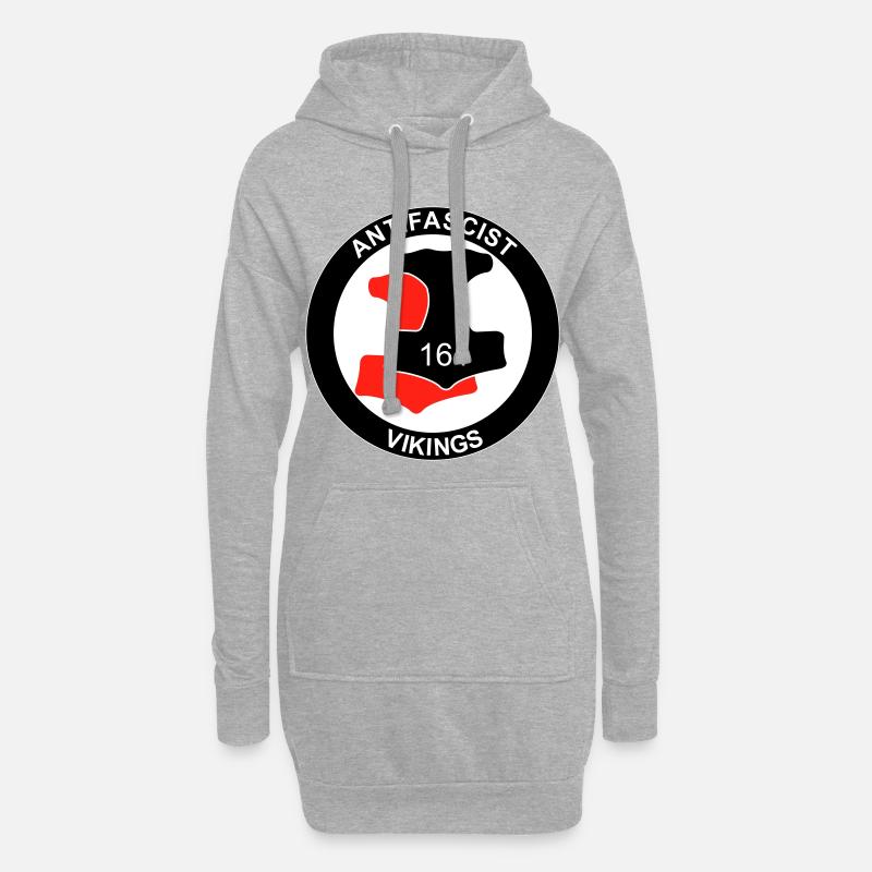 Antifa Vikings - Hoodie-Kleid - Grau meliert