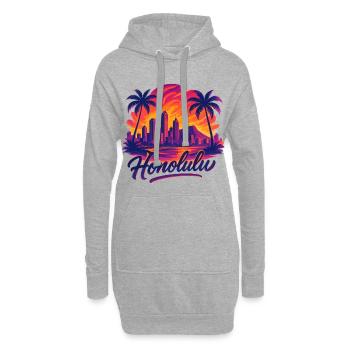 Honolulu Waikiki Hauptstadt Hawaii Aloha Geschenk - Hoodie-Kleid - Grau meliert - Vorne