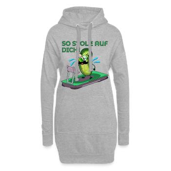 MOTIVATION SPORTIVE PAPA MOUSTACHE CONCOMBRE - Sweat-shirt à capuche long Femme - gris chiné - Devant