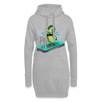Papa Pickles Laufband - Hoodie-Kleid - Grau meliert - Vorne