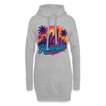 Honolulu Waikiki Hauptstadt Hawaii Aloha Geschenk - Hoodie-Kleid - Grau meliert - Vorne
