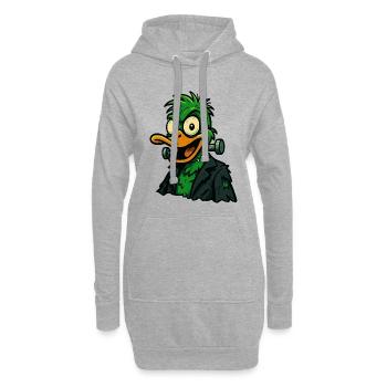 Frankenquack – Verrückte Halloween-Ente - Hoodie-Kleid - Grau meliert - Vorne