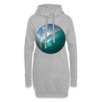 Wellenbrecher Strandmuster - Hoodie-Kleid - Grau meliert - Vorne