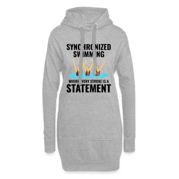 Triumphierende Synchro-Schwimmer - Hoodie-Kleid - Grau meliert - Vorne