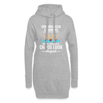Synchronschwimmer: Unterwasserchaos - Hoodie-Kleid - Grau meliert - Vorne