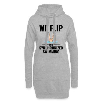 Nage synchronisée humoristique avec jambes noyées - Sweat-shirt à capuche long Femme - gris chiné - Devant