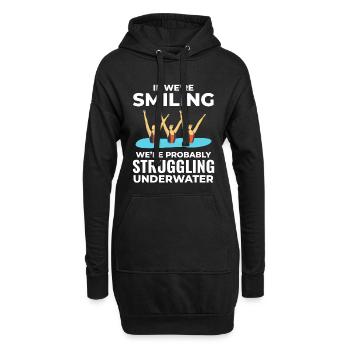 Unterwasser-Kampfschwimmen, Synchronschwimmen in der Gruppe - Hoodie-Kleid - Schwarz - Vorne