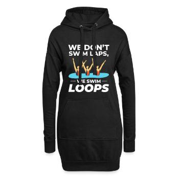 Wir schwimmen Loops Synchronschwimmen Humor Design - Hoodie-Kleid - Schwarz - Vorne