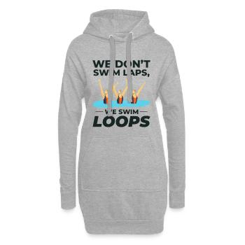 Wir schwimmen Loops Synchronschwimmen Humor Design - Hoodie-Kleid - Grau meliert - Vorne