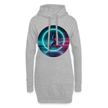 Silhouette lumineuse de course au néon - Sweat-shirt à capuche long Femme - gris chiné - Devant
