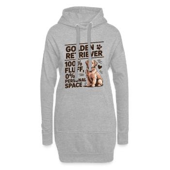Golden Retriever 100% Flausch Lustiges Hundedesign - Hoodie-Kleid - Grau meliert - Vorne