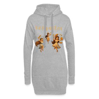 Kefi Pantou - Sweat-shirt à capuche long Femme - gris chiné - Devant
