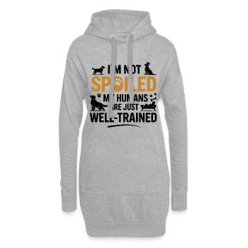 Drôle de chien gâté humains animaux de compagnie humour citation - Sweat-shirt à capuche long Femme - gris chiné - Devant