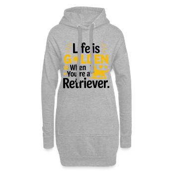 Lustiges Golden Retriever-Leben ist golden - Hoodie-Kleid - Grau meliert - Vorne