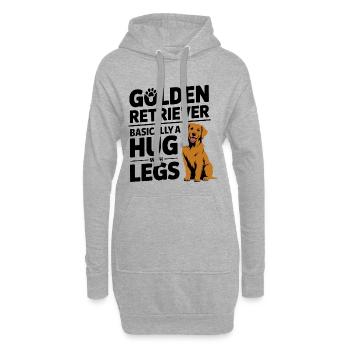 Golden Retriever Hug With Legs - Hoodie Dress - heather grey - Front