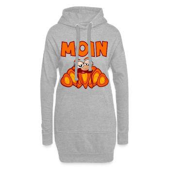MOIN FRANZBRÖTCHEN SCHNURRBART MANN - Hoodie-Kleid - Grau meliert - Vorne