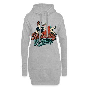 Rockabilly für immer Kirschen Frau 50er Geschenk - Hoodie-Kleid - Grau meliert - Vorne