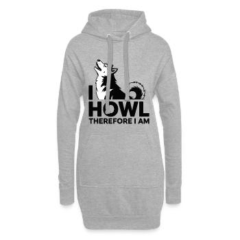 Lustiges Husky-Wolf-Heul-Zitat-Design - Hoodie-Kleid - Grau meliert - Vorne
