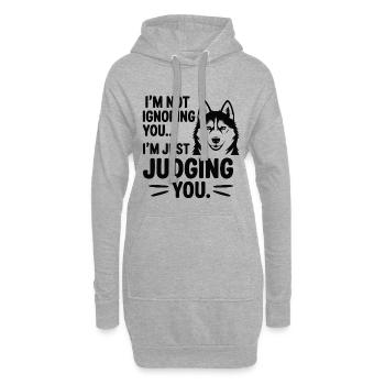 Ich ignoriere dich nicht, Husky - Hoodie-Kleid - Grau meliert - Vorne