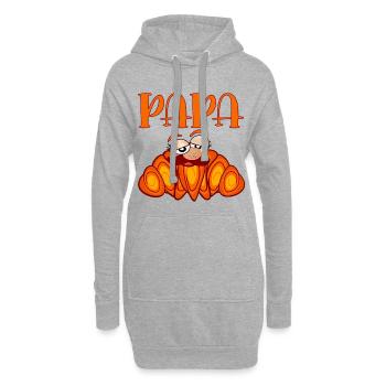 PAPA MOUSTACHE CROISSANTS - Sweat-shirt à capuche long Femme - gris chiné - Devant