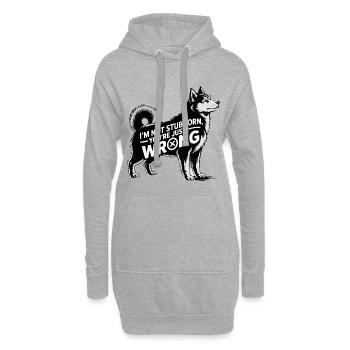 Husky drôle, pas têtu, juste ce qu'il faut - Sweat-shirt à capuche long Femme - gris chiné - Devant
