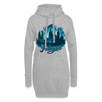 Prag Praha Hauptstadt Tschechien maritim Geschenk - Hoodie-Kleid - Grau meliert - Vorne