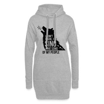 Je n'aboie pas, je chante la chanson de mon peuple Husky - Sweat-shirt à capuche long Femme - gris chiné - Devant