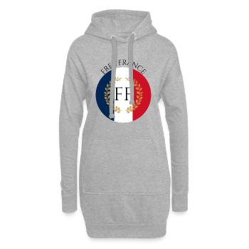 Klassisches Emblem des Freien Frankreichs - Hoodie-Kleid - Grau meliert - Vorne