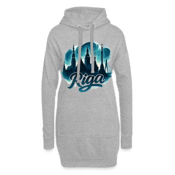 Riga Capitale Lettonie États baltes Cadeau maritime - Sweat-shirt à capuche long Femme - gris chiné - Devant