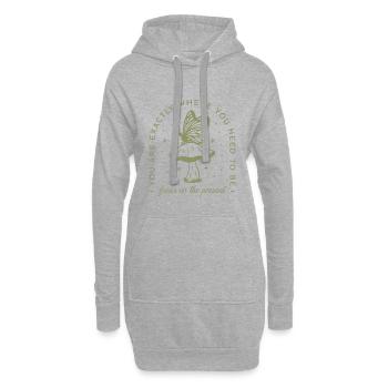 Pleine conscience, être présent, santé mentale, méditation - Sweat-shirt à capuche long Femme - gris chiné - Devant