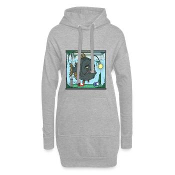 Leben der Aquarienfische - Hoodie-Kleid - Grau meliert - Vorne