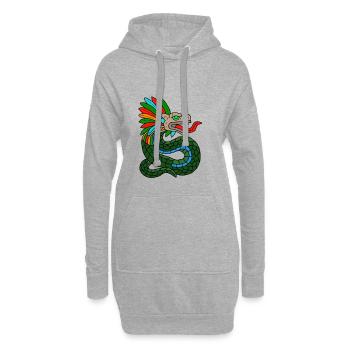 Quetzalcoatl – Aztekischer Federdrache - Hoodie-Kleid - Grau meliert - Vorne