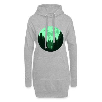 In der Stille der Nacht spricht der Wald. - Hoodie-Kleid - Grau meliert - Vorne