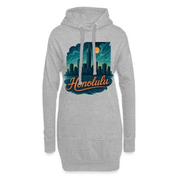 Honolulu Waikiki Hauptstadt Hawaii Aloha Geschenk - Hoodie-Kleid - Grau meliert - Vorne