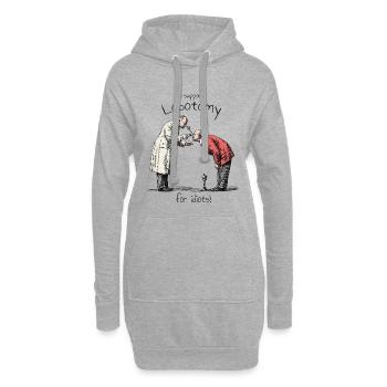 I support Lobotomy - Hoodie-Kleid - Grau meliert - Vorne