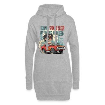 Sleepy Car Racer Cartoon Design - Hoodie-Kleid - Grau meliert - Vorne