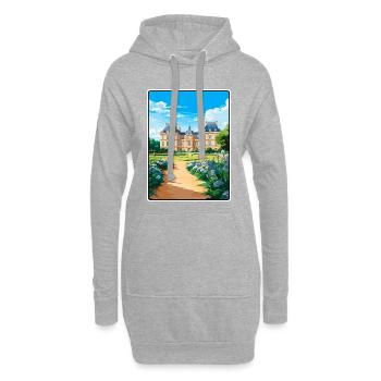 Elegantes Schloss in Luxemburg mit blühenden Gärten - Hoodie-Kleid - Grau meliert - Vorne