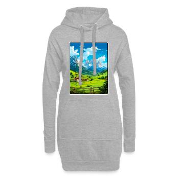 Sextner Dolomiten Italien Alpendorf Szene - Hoodie-Kleid - Grau meliert - Vorne