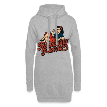 Rockabilly für immer Kirschen Frau 50er Geschenk - Hoodie-Kleid - Grau meliert - Vorne