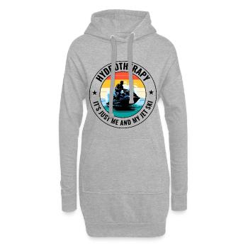 Vintage Jetski Therapie Ozean See - Hoodie-Kleid - Grau meliert - Vorne
